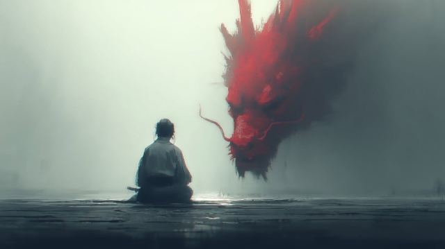 Ink Dragon Rising wallpaper