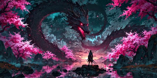 Sakura Dragon wallpaper