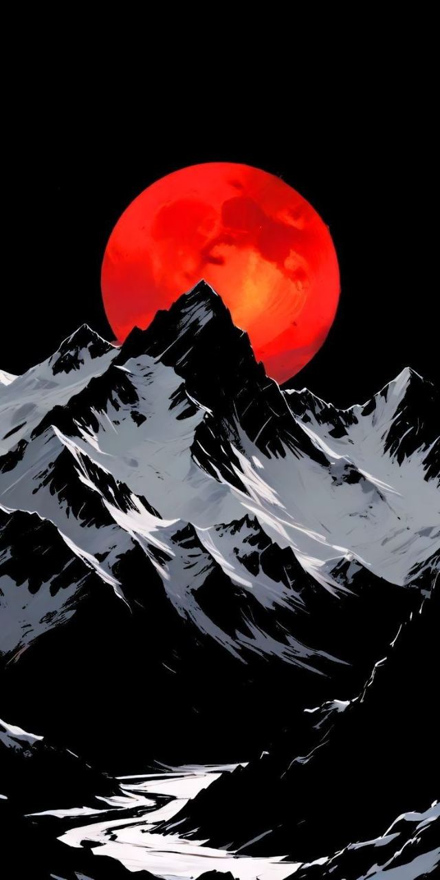 Blood Moon Peaks wallpaper