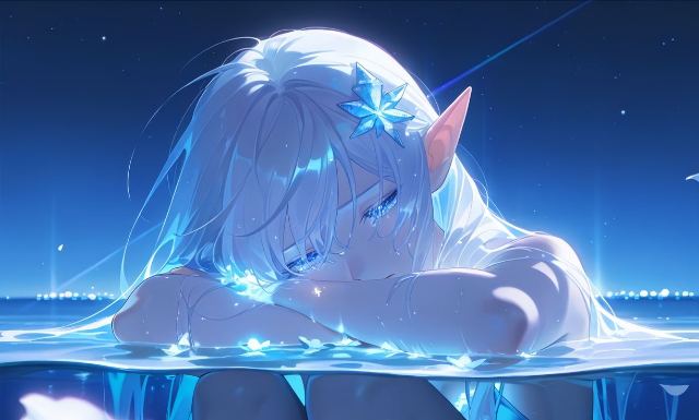 Elf in Moonlit Waters wallpaper