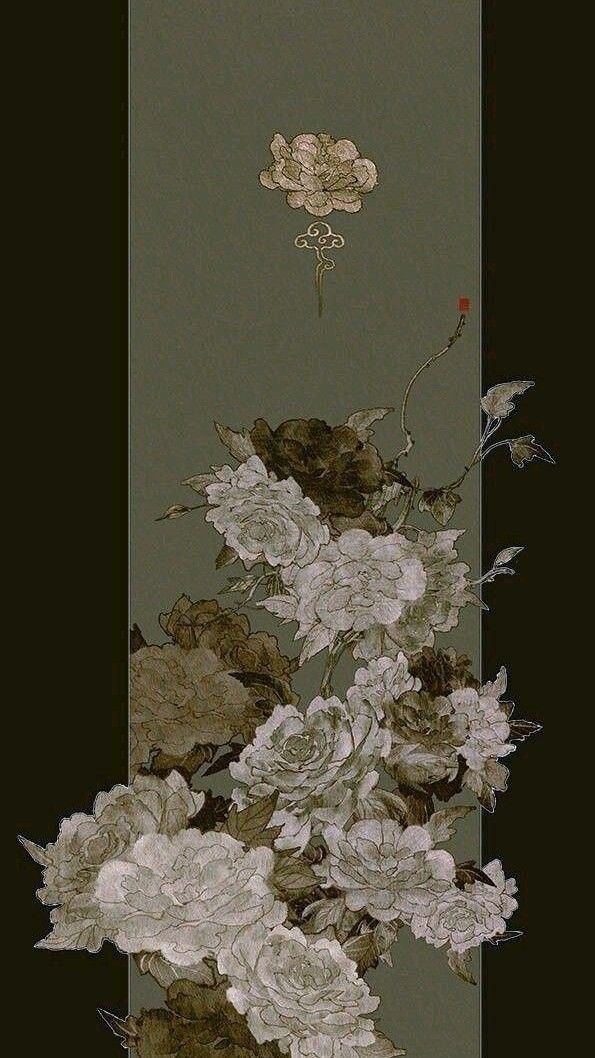 Peonies in Quiet Bloom wallpaper