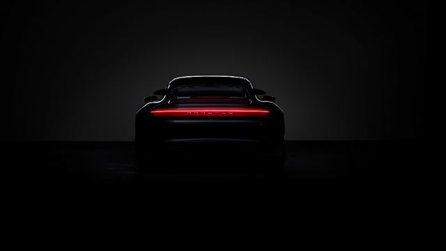 Porsche 911 Turbo S Black Background Amoled Pitch Black wallpaper
