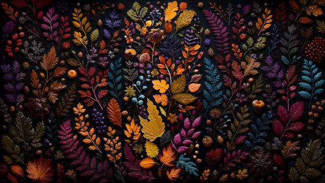 Autumn Botanical Spectrum wallpaper