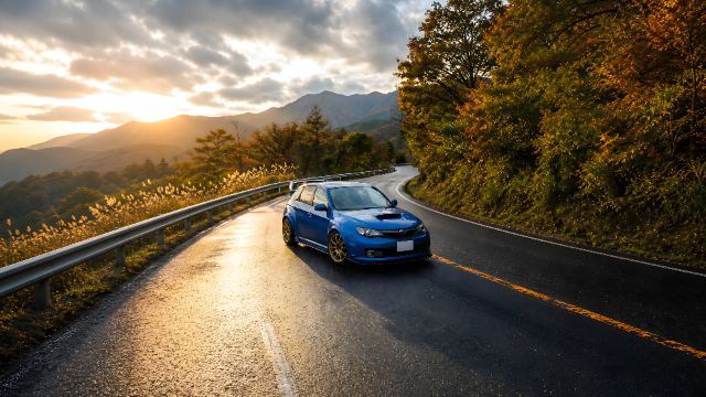 Subaru WRX Sunset Pass wallpaper