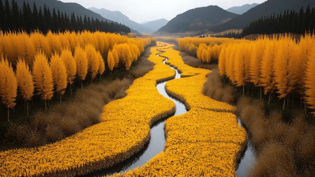 Golden Marsh River wallpaper