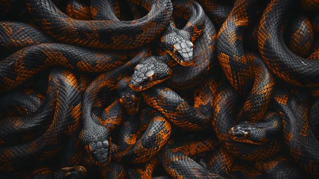 Coiled Black Serpents wallpaper