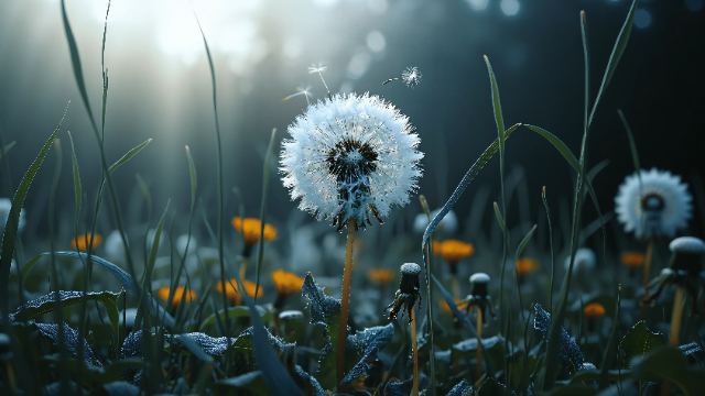 Dew-Covered Dandelion wallpaper