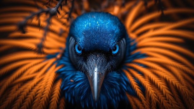 Blue-Eyed Bird Stare wallpaper