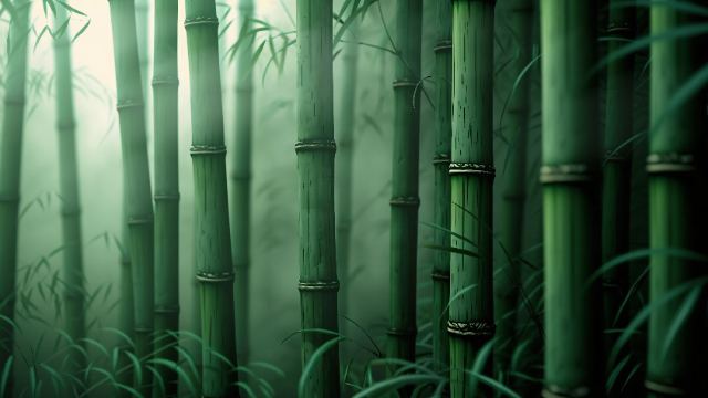 Misty Bamboo Grove wallpaper