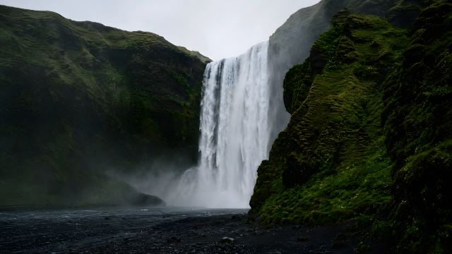 Icelandic Waterfall Cascade wallpaper