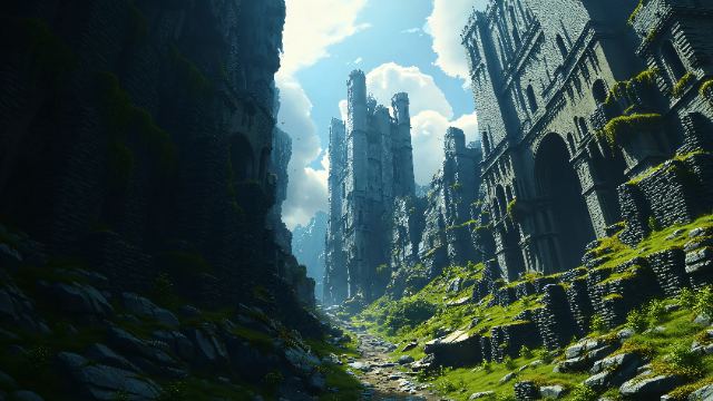 Citadel of the Green Canyon wallpaper