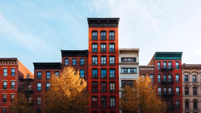 Brick Row in Autumn wallpaper