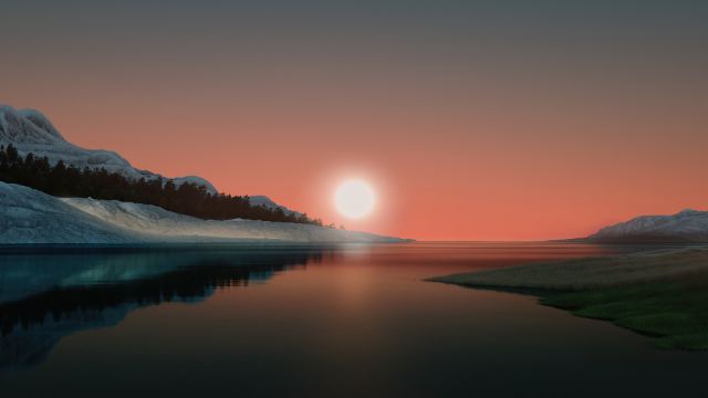 Windows 11 Landscape Scenery Sunset Stock Night wallpaper